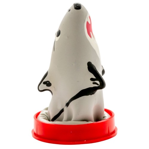 Hand-Painted Shark Condom for Unique Parties