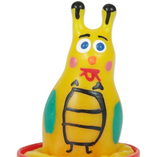 Hand-Painted Bee Decorative Condom - Artistic Fun