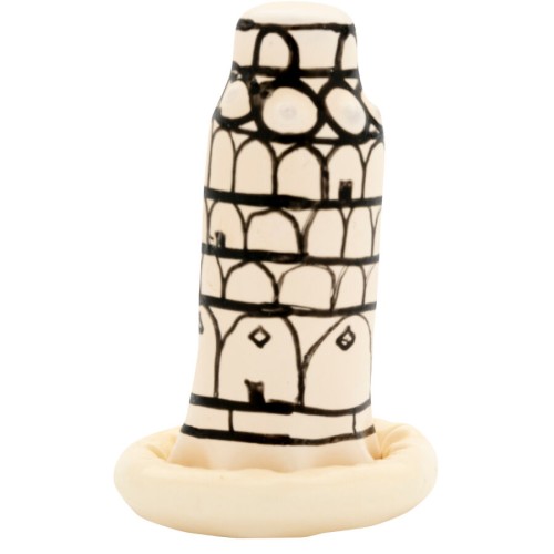 Hand-Painted Novelty Condom Leaning Tower of Pisa