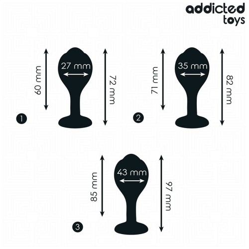 Set of 3 Anal Silicone Plugs with Gem - Addicted Toys