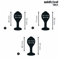 Set of 3 Anal Silicone Plugs with Gem - Addicted Toys