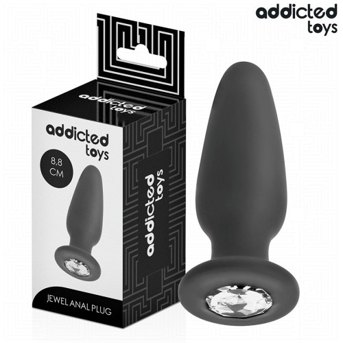 Plug Anal Con Joya Silicona Talla S 8,8 Cm - Addicted Toys