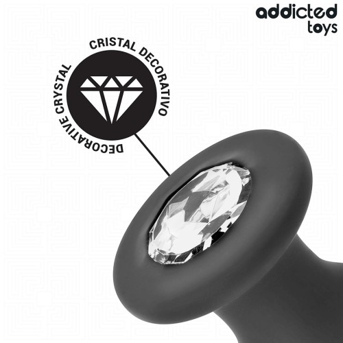 Anal Plug with Gem Silicone Size S 8.8 cm - Addicted Toys