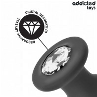 Anal Plug with Gem Silicone Size S 8.8 cm - Addicted Toys