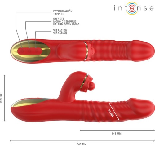 Intense Thalia Vibración & Empuje & Estimulación Rojo