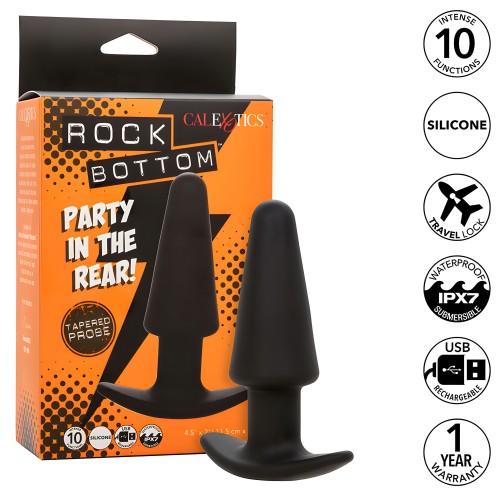 Rock Bottom Anal Plug Tapered 10 Vibrations Black