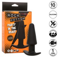 - Rock Bottom Plug Anal Cónico 10 Vibraciones Silicona Negro