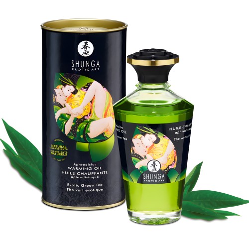 Shunga - Aceite Masaje Efecto Calor Te Verde Orgánico 100 Ml