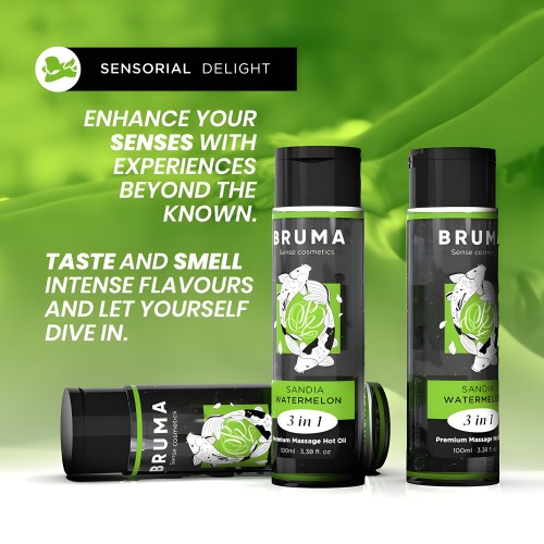 - Aceite De Masaje Premium Efecto Calor Sabor Sandía 3 En 1 - 100 Ml