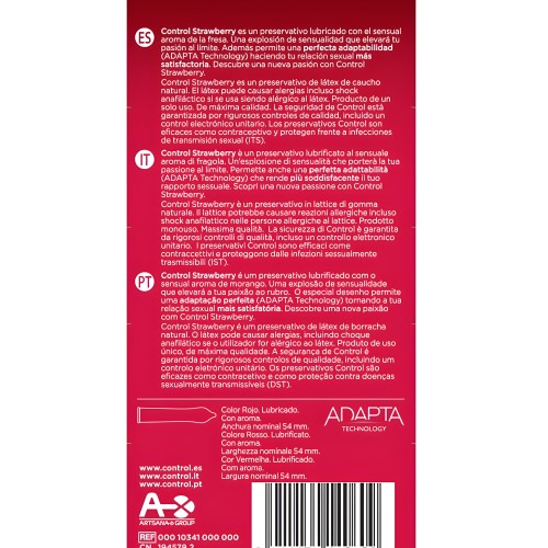 Control Adapta Strawberry Condoms 12 Pack