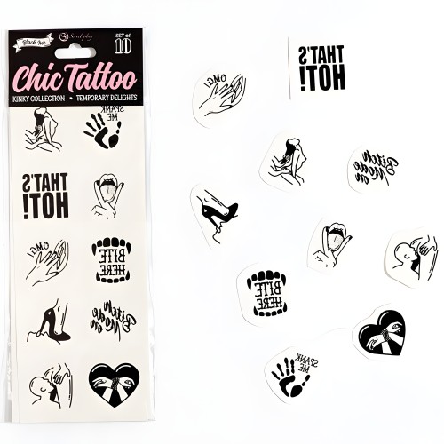 Secret Play - Set De 10 Tattoos Temporales Kinky Collection