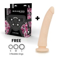 Delta Club Harness + Natural Silicone Dildo 17 cm