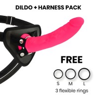 Deltaclub Medical Silicone Dildo & Harness 20 cm Pink