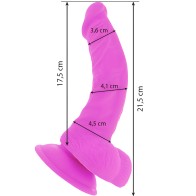 Dildo Realístico Flexible Con Vibración Lila 21.5 Cm