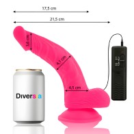 - Dildo Realístico Flexible Con Vibración Rosa 21.5 Cm