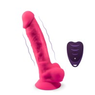 - Pene Realístico Modelo 18 Rosa Vibración + Control Remoto Lrs
