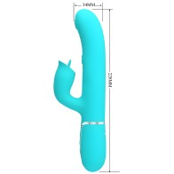 Pretty Love Rabbit Vibrator with Licking Green