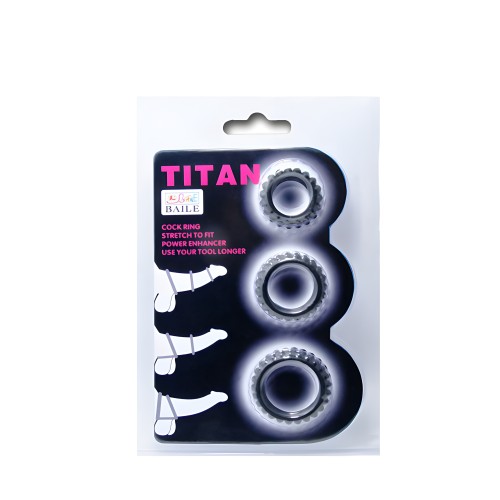 Baile - Titan Set 3 Pcs Anillo Para Pene