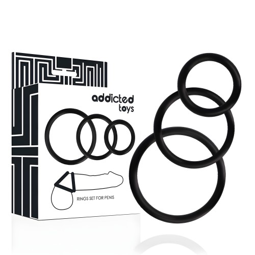 Addicted Toys Black Penis Ring Set