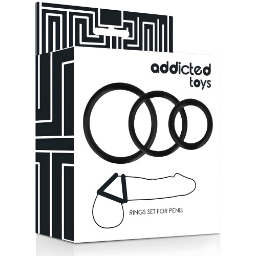 Addicted Toys Black Penis Ring Set