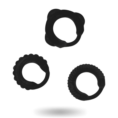 Addicted Toys Set of 3 Black Penis Rings