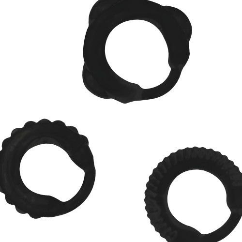 Addicted Toys Set of 3 Black Penis Rings