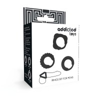 Addicted Toys Set of 3 Black Penis Rings