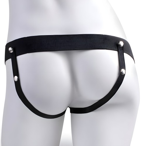 Adjustable Harness with Realistic Penis and Vibrator 17.8