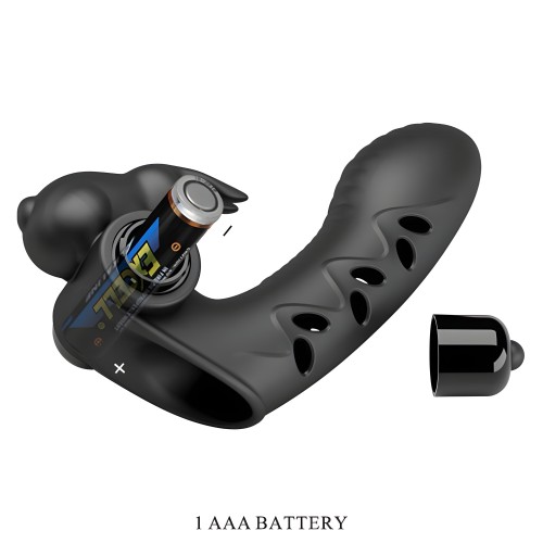 Pretty Love Vance Finger Vibrator Sleeve - Black Rabbit