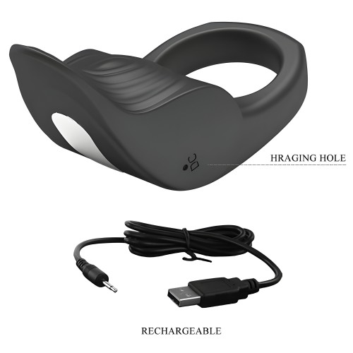 Pretty Love Susanna Vibrating Ring for Penis Black