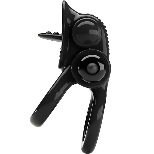 Pretty Love Passionate Ring Double Vibrating Ring + Clitoral Stimulator Black