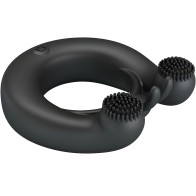 - Dahlia Anillo Vibrador + Estimulador De Clítois 12 Vibraciones Negro