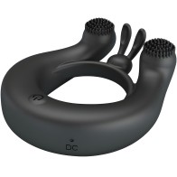 - Dahlia Anillo Vibrador + Estimulador De Clítois 12 Vibraciones Negro