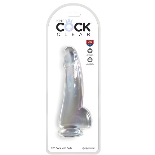 King Cock Clear Dildo with Testicles