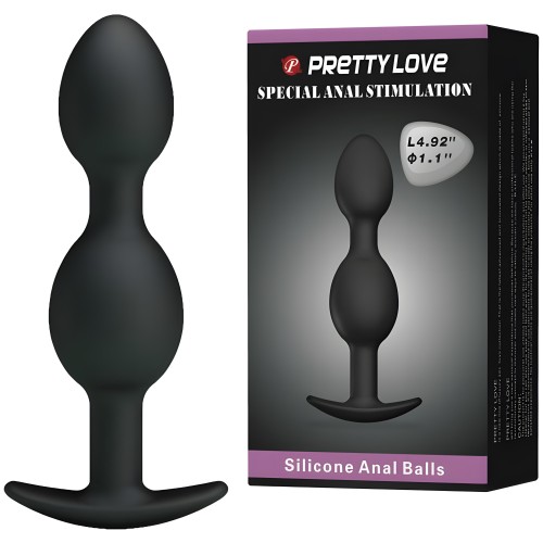 Pretty Love Anal Balls Silicone 12.5 cm Black