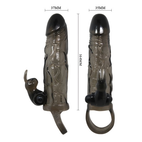 Brave Man Funda Realista Pene Con Rabbit 16.5 Cm Negro