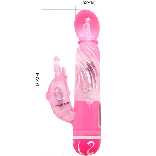 Baile Multi-Speed Vibrator with Clitoral Stimulator Pink