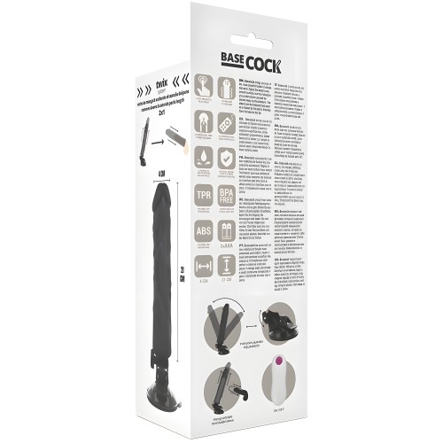 Vibrador Realístico Control Remoto Negro 21 Cm