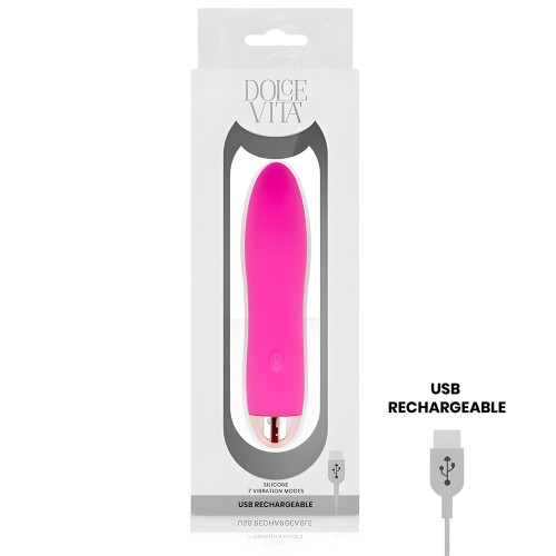 Dolce Vita Four Rechargeable Vibrator Pink 7 Speeds