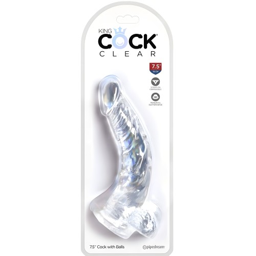 King Cock Clear Curved Penis - 16.5cm