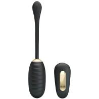 Doreen Huevo Vibrador De Lujo Recargable Negro Control Remoto - Pretty Love