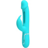 Pretty Love Kampas Vibrador Rabbit 3 En 1 Multifunción Con Lengua Verde A