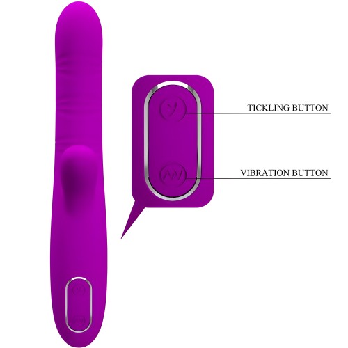 Angelique Multifunction Vibrator + Clitoral Stimulator Purple - Pretty Love