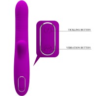 Angelique Multifunction Vibrator + Clitoral Stimulator Purple - Pretty Love
