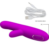 Angelique Multifunction Vibrator + Clitoral Stimulator Purple - Pretty Love