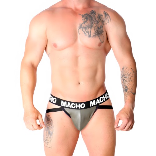 Macho Mx27gr Leather Jockstrap Grey Beige XL