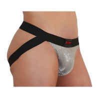 Burn 001 Shiny Jockstrap Beige/Black XL
