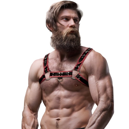 Chest Harness Eco-Leather Black/Red