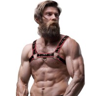 Chest Harness Eco-Leather Black/Red