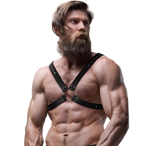 Men's Cross Chest Vegan Leather Harness